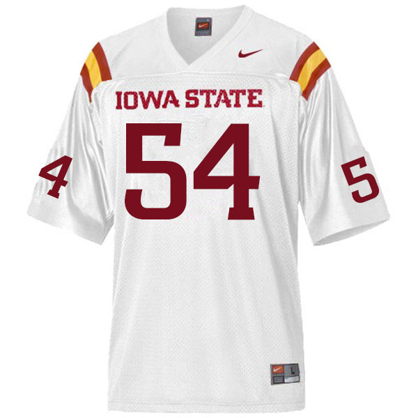 Men #54 Jarrod Hufford Iowa State Cyclones College Football Jerseys Sale-White